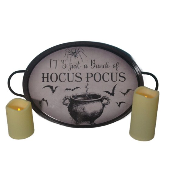 Halloween Decorative Tin Serving Tray IT'S just a Bunch of HOCUS POCUS - Picture 1 of 2